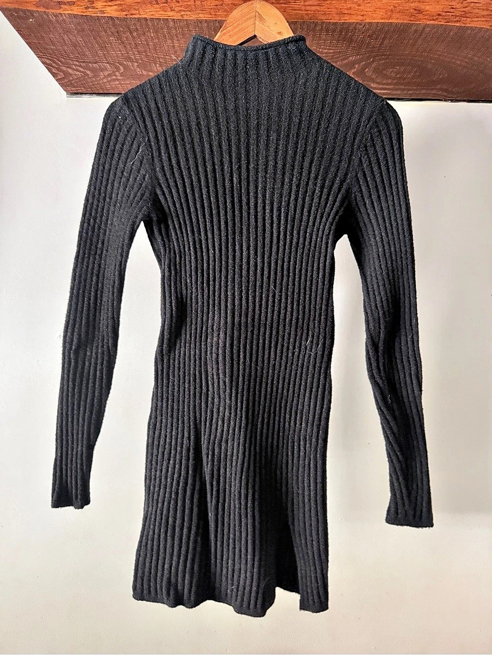 Wilfred Free Mariel Dress Ribbed Turtleneck Mini Black Small